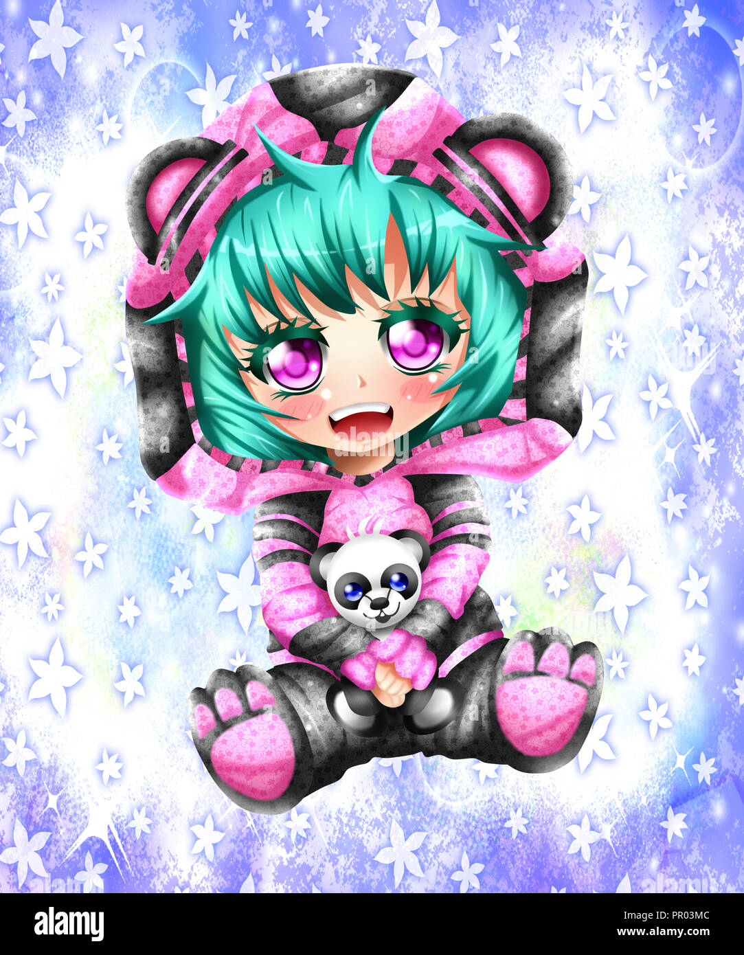 Kawaii Madchen Anime Charakter Stockfoto Bild 220664428 Alamy