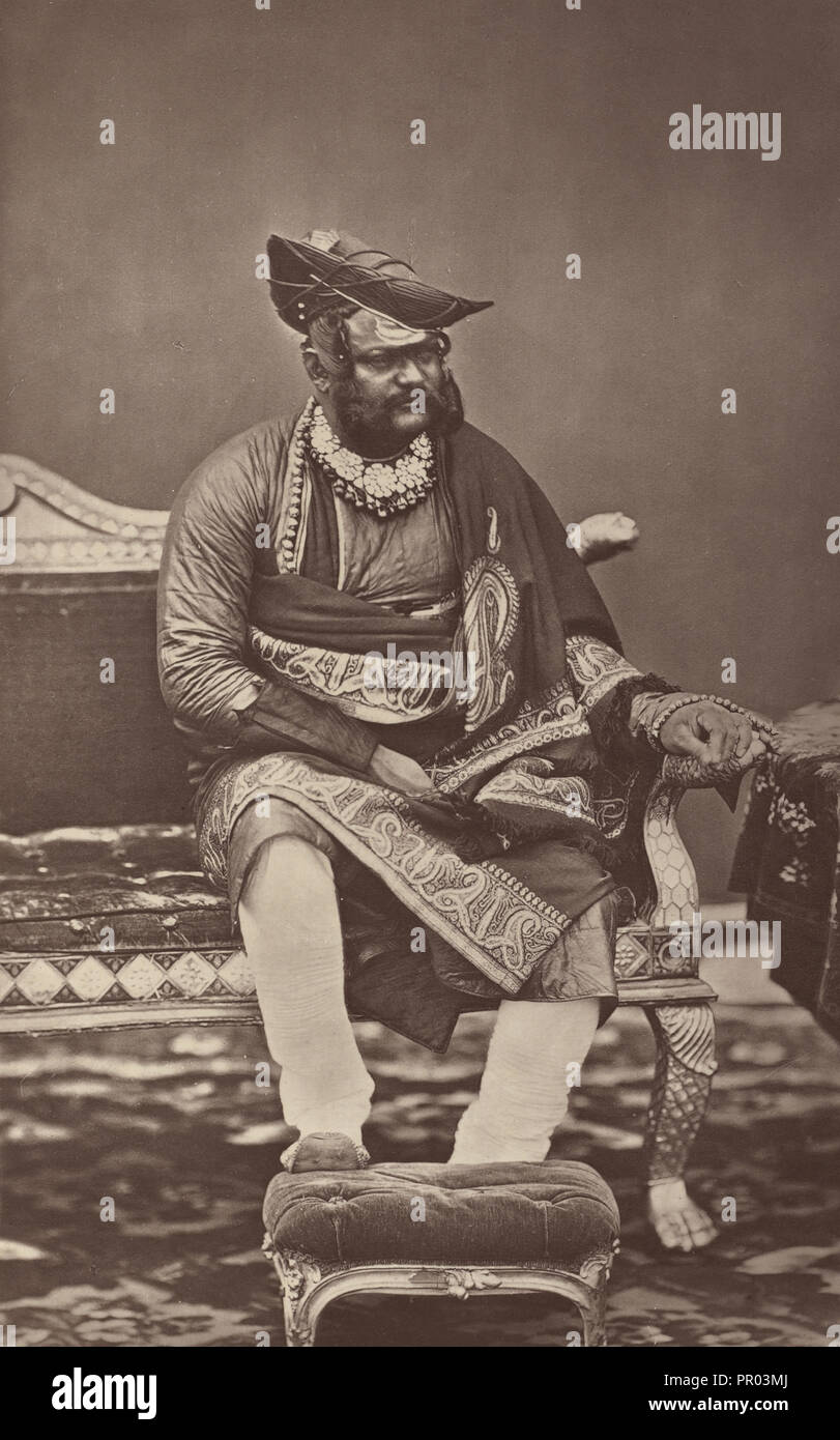 S.h. Allgemein Der maharadscha Sindia Gwalior, G. C.B., G.C.S. I; Bourne & Shepherd, Englisch, gegründet 1863, London, England; 1877 Stockfoto