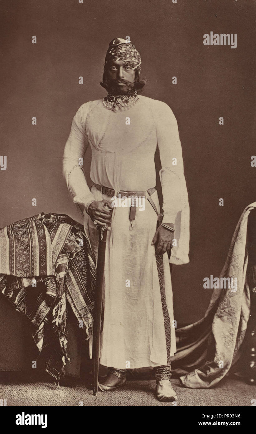 S.h. Der Maharaja von Jodhpur, G. C. S. ICH; Bourne & Shepherd, Englisch, gegründet 1863, London, England; 1877; Woodburytype Stockfoto