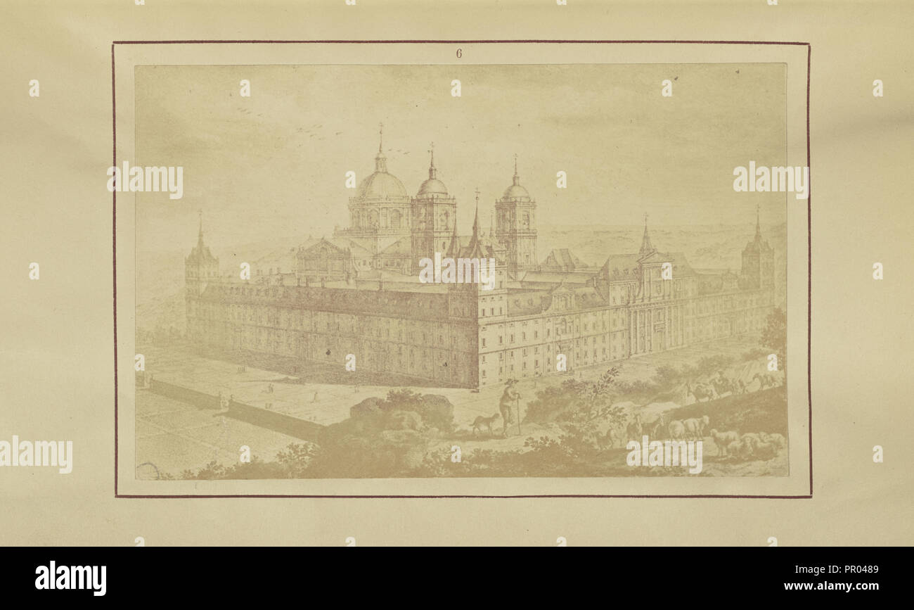 Allgemeine Ansicht von San Lorenzo del Escorial; Nikolaas Henneman, Großbritannien, 1813 - 1893, London, England; 1847; gesalzen Papier drucken Stockfoto
