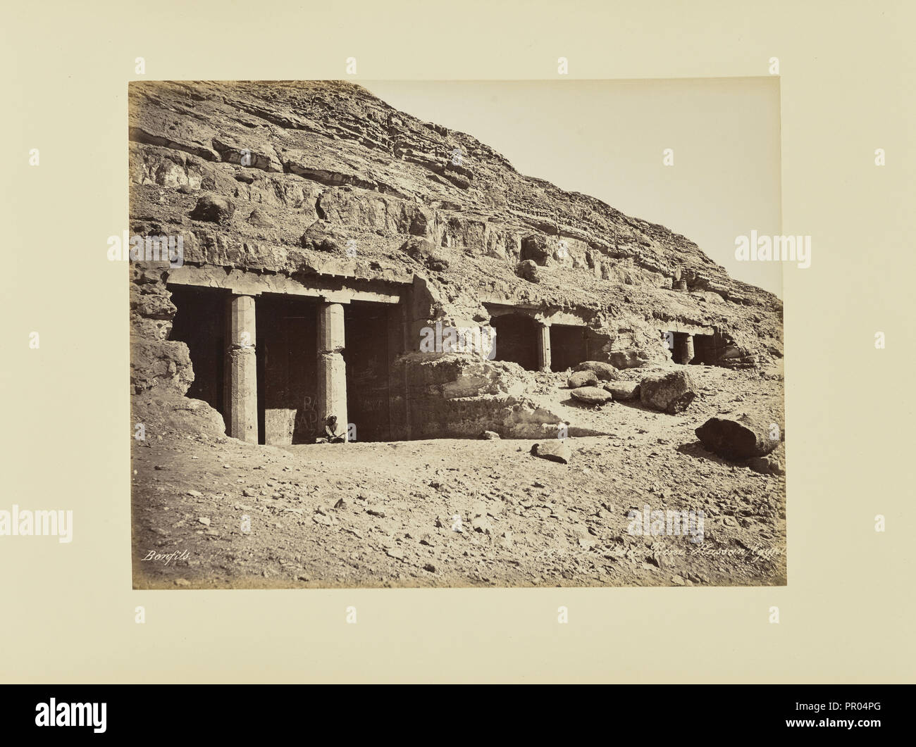 Grotte de Béni-Hassan, égypte; Félix Bonfils, Französisch, 1831-1885, 1870; Eiklar silber Drucken Stockfoto