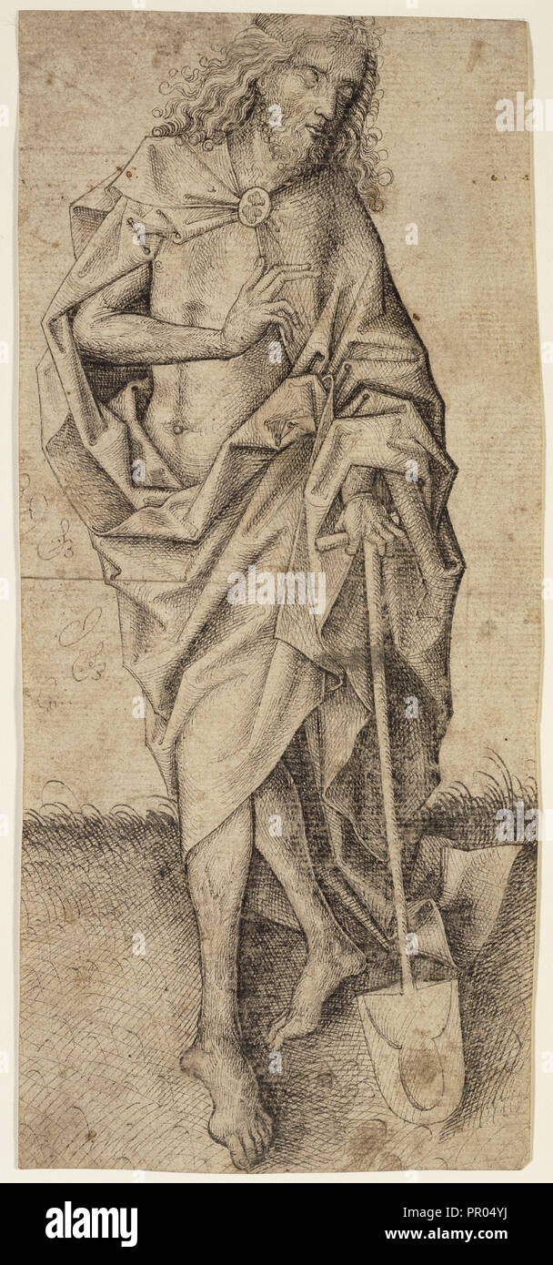 Christus als Gärtner; Obere Rheinische Master, Deutsch, aktiv rund 1470-1490, 1470-1490; Stift und Grau mit schwarzer Tinte Stockfoto
