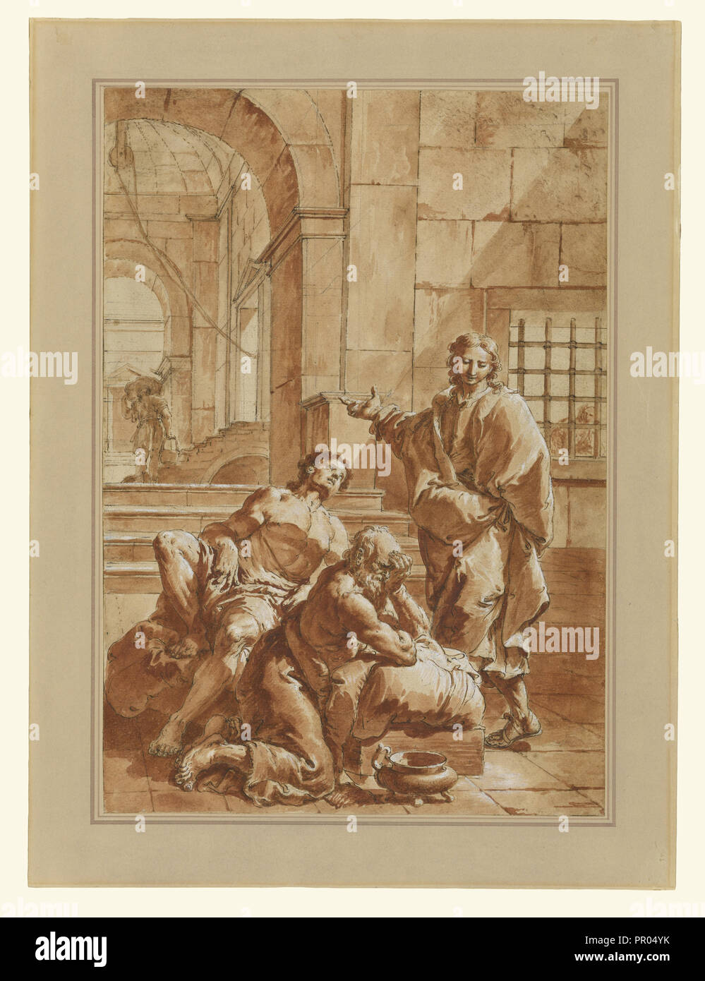 Joseph Interpretation der Träume von seinen Mitgefangenen; Francesco Fontebasso Salvator, Italienisch, 1707 - 1769, 1750; Stockfoto