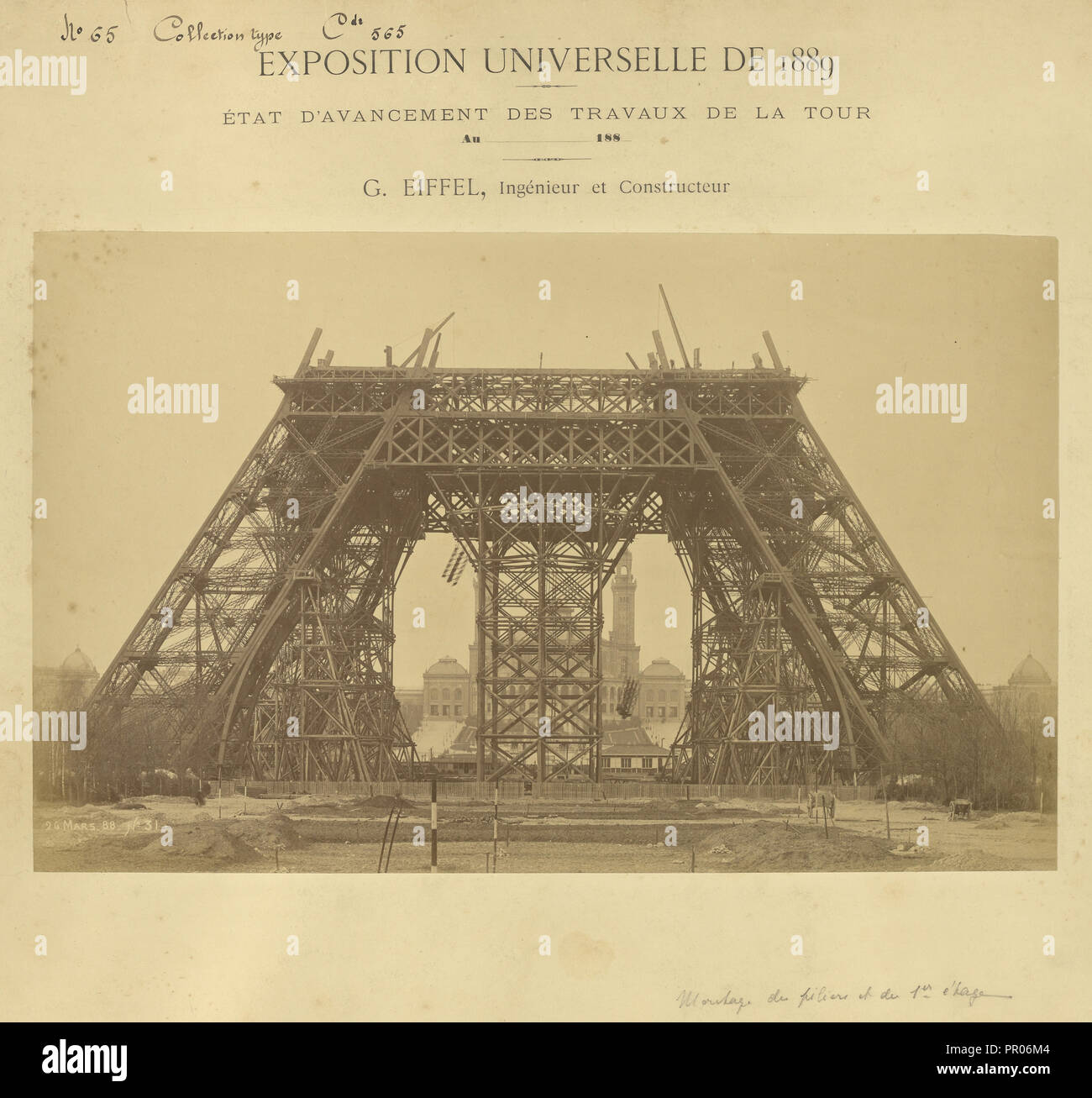 Bau der Wellen der ersten Ebene; Louis-Émile Durandelle, Französisch, 1839 - 1917, 26. März 1888; Eiklar silber Stockfoto