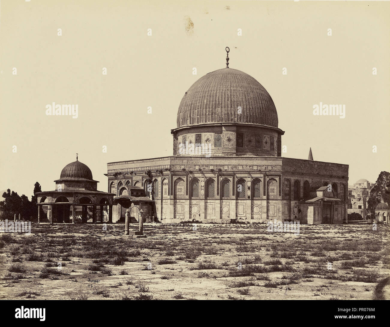 Mosquee d'Omar et Tribunal de David Jerusalem; Félix Bonfils, Französisch, 1831-1885, Jerusalem, Palästina; 1872; Eiklar silber Stockfoto