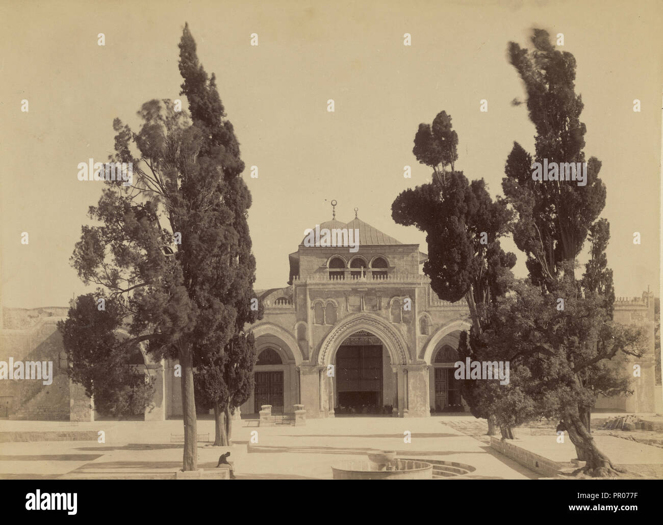 Moschee von El-Aksa; Félix Bonfils, Französisch, 1831 - 1885, Jerusalem, Israel; 1870-1879; Eiklar silber Drucken Stockfoto