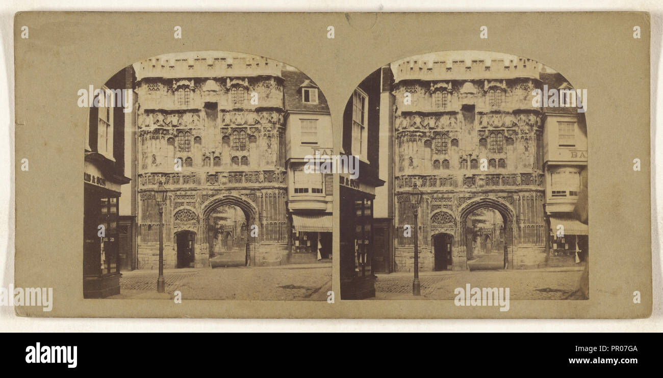 Christus Kirche Gateway, Canterbury; Briten; über 1865; Eiklar silber Drucken Stockfoto
