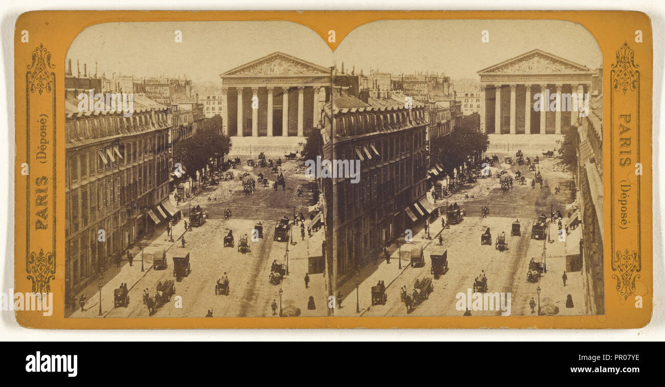 Rue Royale & La Madeleine; Französisch; ca. 1865; Eiklar silber Drucken Stockfoto