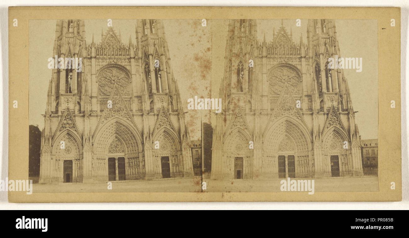 Portail de l'Eglise, St. Ouen, Rouen; Französisch; 1860; Eiklar silber Drucken Stockfoto