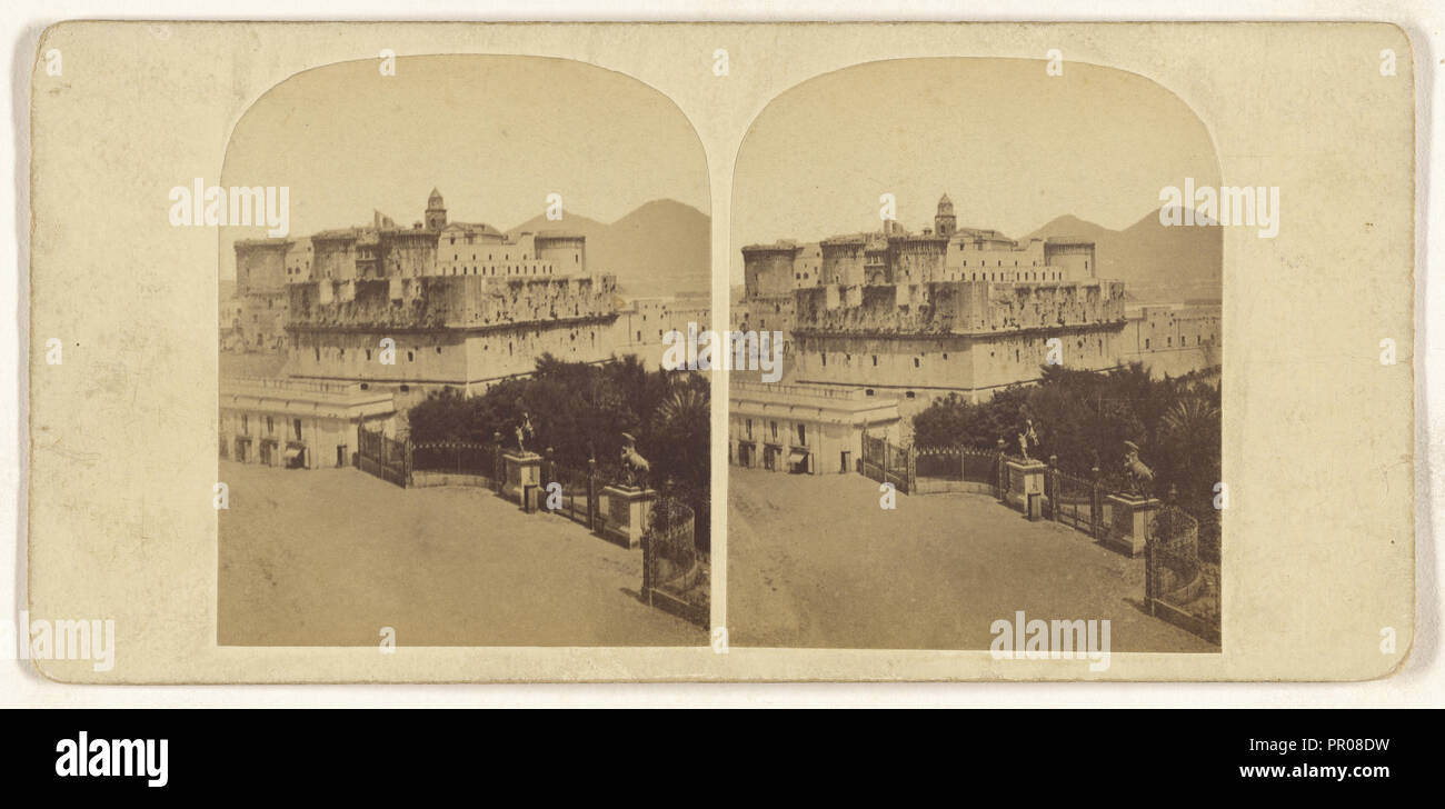 Le Chateau Neuf, Neapel; Italienisch; 1860; Eiklar silber Drucken Stockfoto