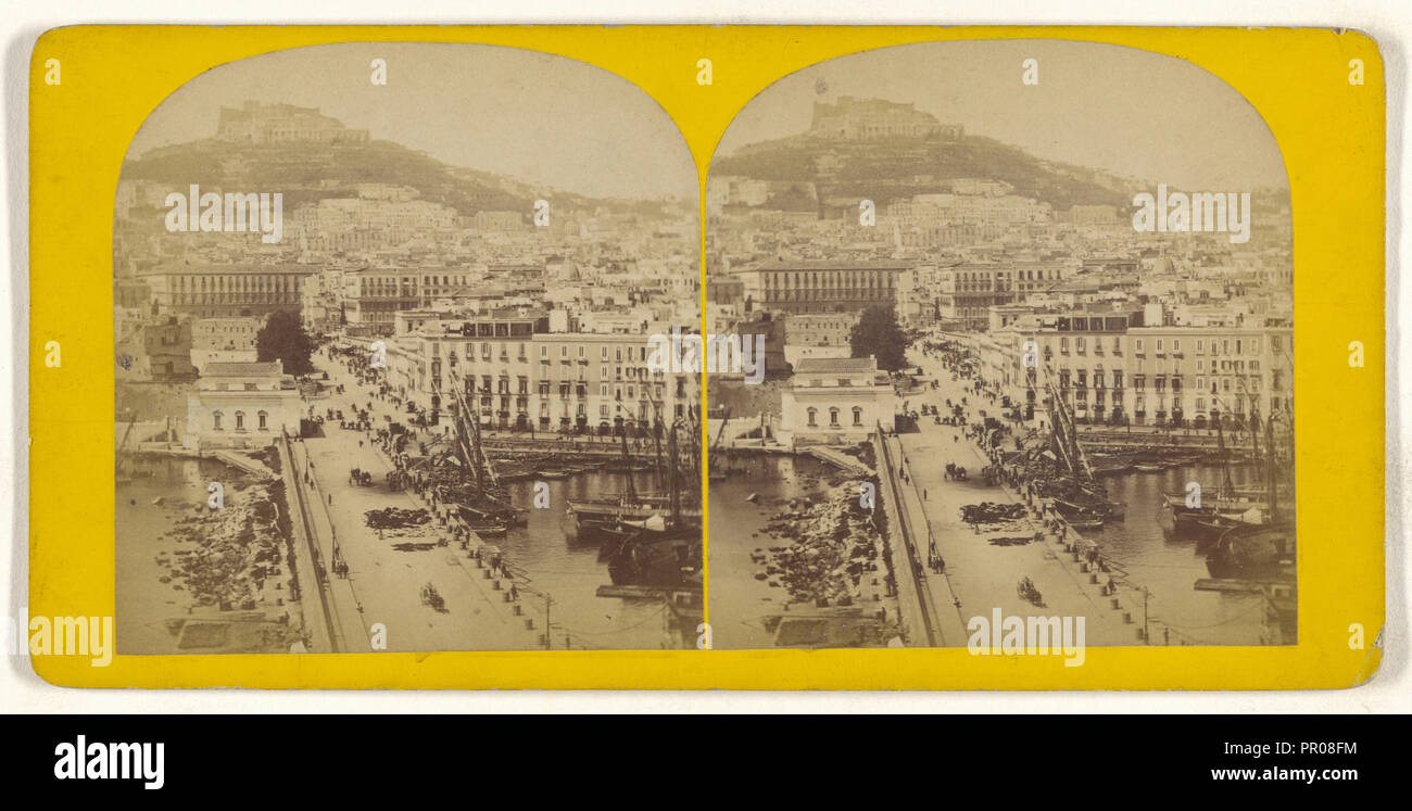 Vue de Neapel. Italie; Italienisch; über 1865; Eiklar silber Drucken Stockfoto
