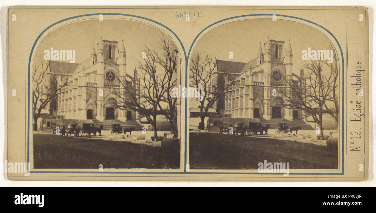 Geneve. Eglise catholique; ca. 1865; Eiklar Silber drucken, Schweiz Stockfoto