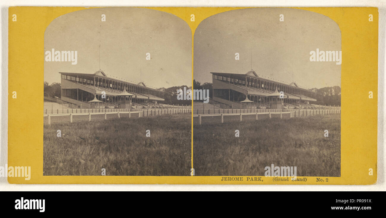 Jerome Park, Grand Stand, Nr. 2 New York; Amerikanische; ca. 1865; Eiklar silber Drucken Stockfoto