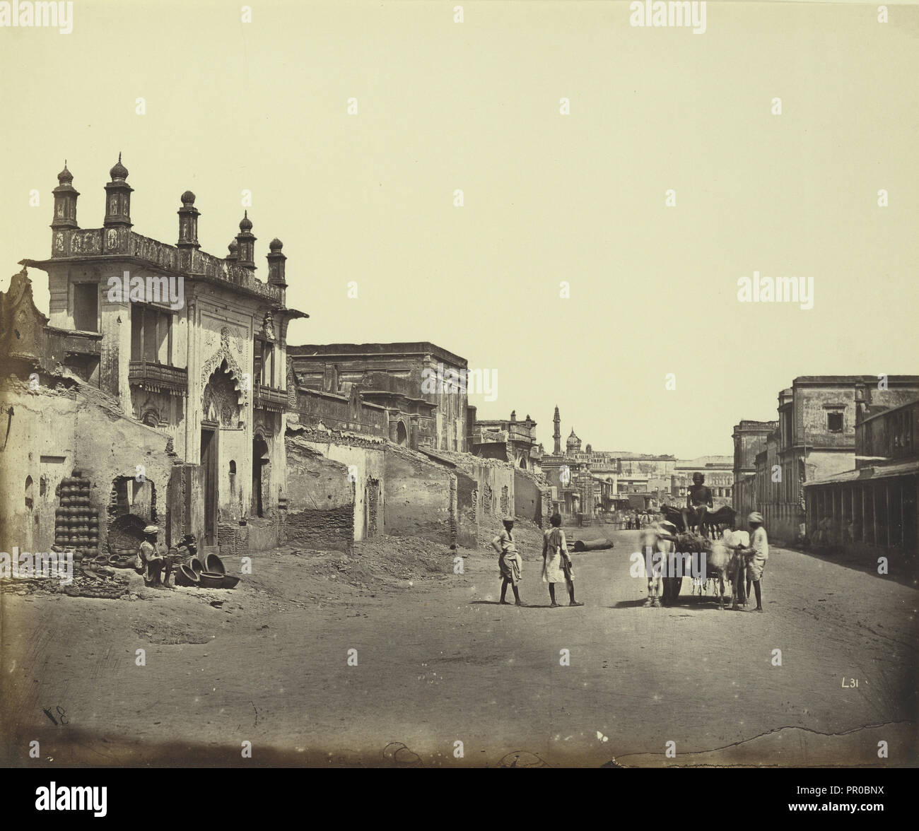 Die Straße, die von der General Sir Henry Havelock Eingetragen die Residency; Felice Beato, 1832-1909, Henry Stockfoto
