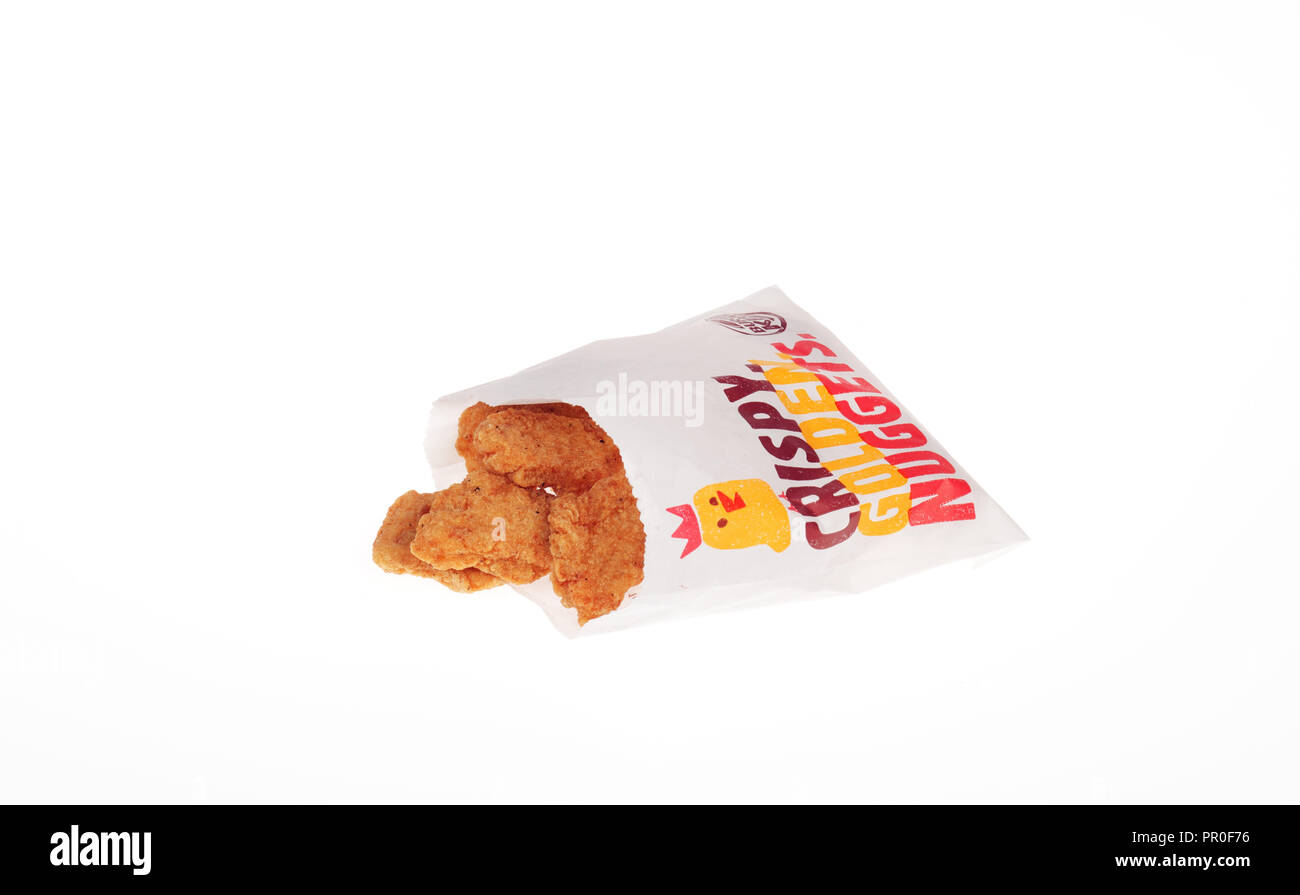 Paket von Burger King Chicken Nuggets Stockfoto