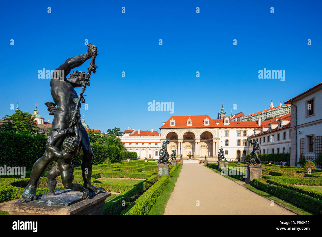 Wallensteinpalast Park, Prag, UNESCO-Weltkulturerbe, Böhmen, Tschechische Republik, Europa Stockfoto