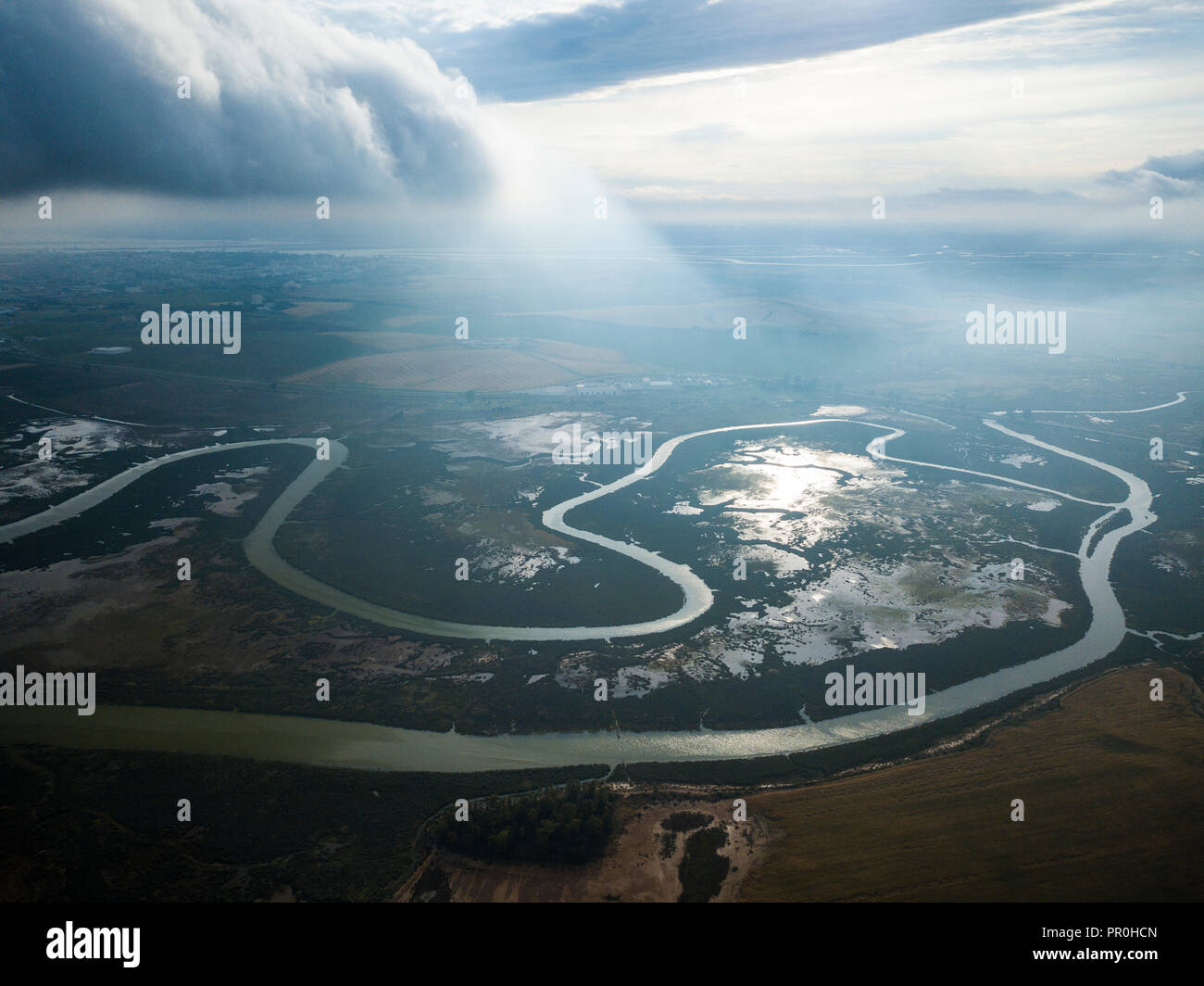 Luftaufnahme von Rio Tinto, Drone, Huelva, Andalusien, Spanien, Europa Stockfoto