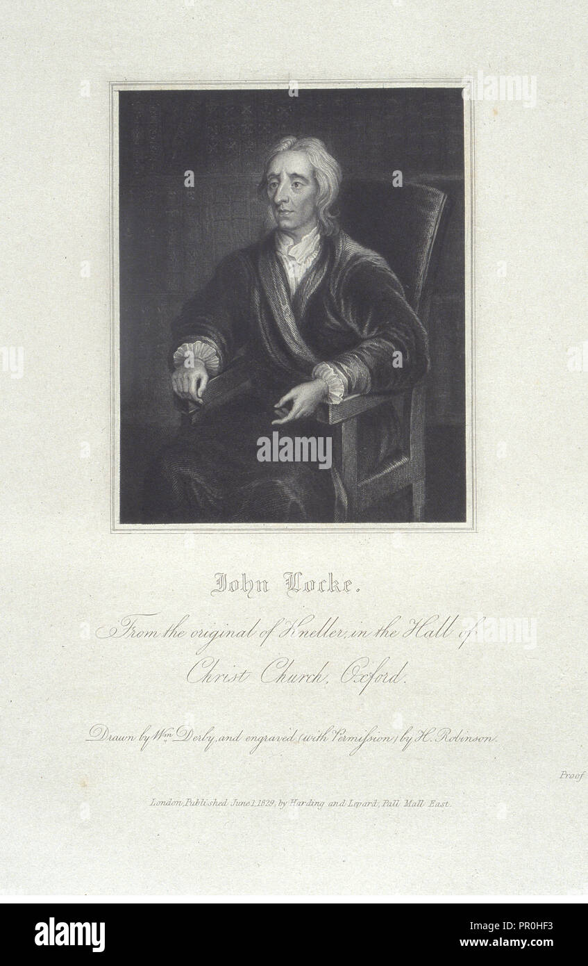 John Locke, Porträts von berühmten Persönlichkeiten von Großbritannien: eingraviert, die aus authentischen Bilder, in den Galerien Stockfoto