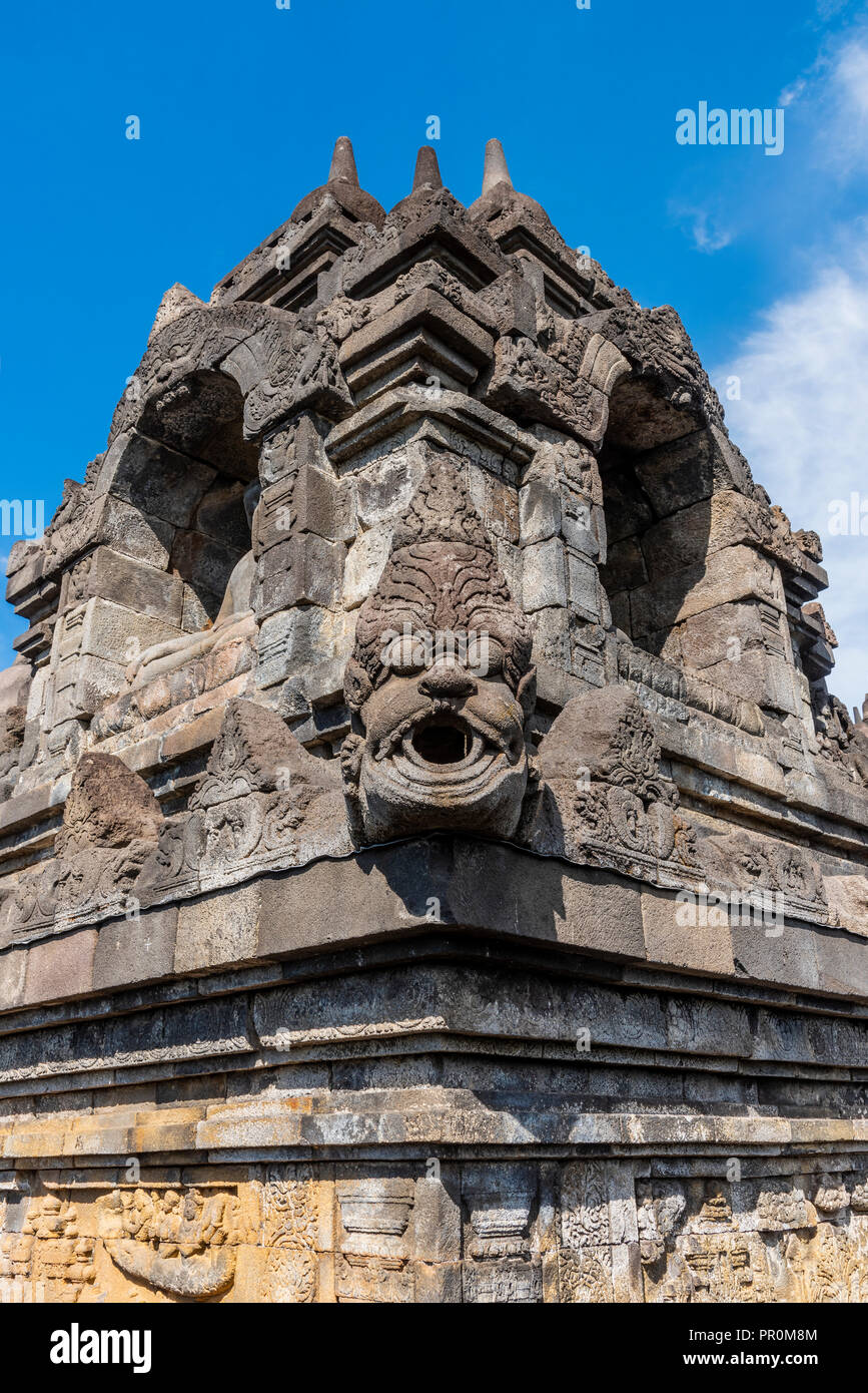 Candi Borobudur buddhistischen Tempel, Muntilan, Java, Indonesien Stockfoto