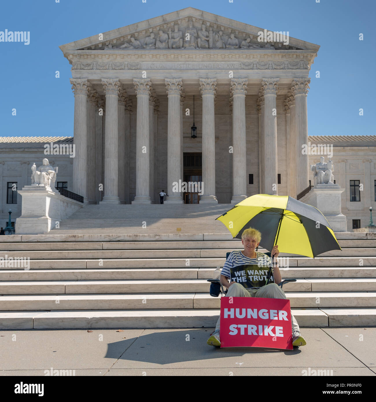 Frauen, die einen Hungerstreik Aufmerksamkeit zu, wie Kongreß Umgang mit dem Brett Kavanaugh Auswahlverfahren zu Obersten Gerichtshof zu bringen Stockfoto