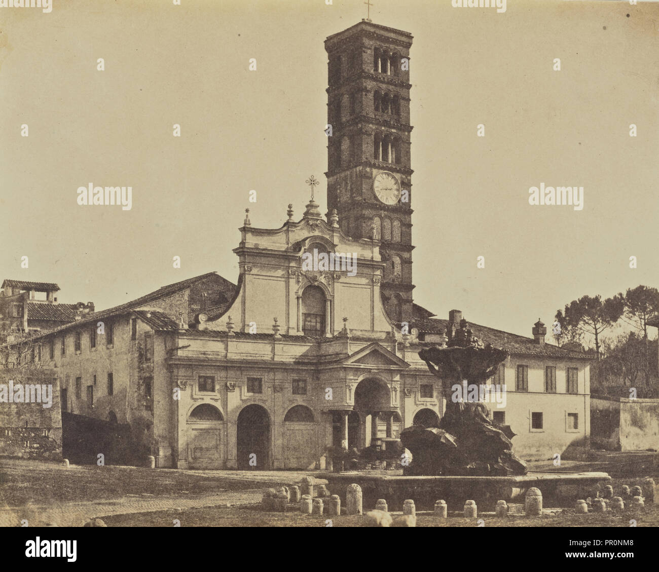 Kirche von Santa Maria in Cosmedin, Rom; Frau Jane St. John, britischer, 1803 - 1882, Rom, Italien; 1856 - 1859; Eiklar silber Drucken Stockfoto