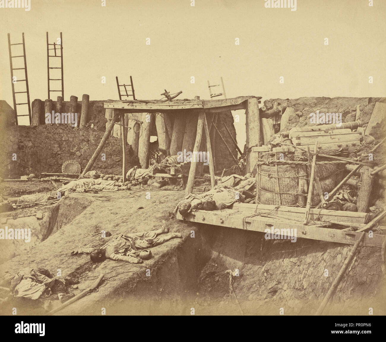 Innenraum der Winkel von North Fort sofort nach dem Erfassen; Felice Beato, 1832 - 1909, China Stockfoto