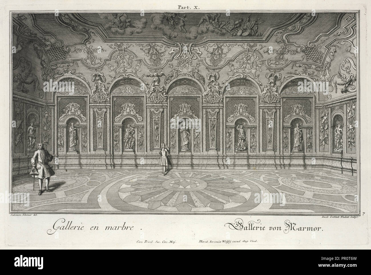 Gallerie en marbre = Gallerie von Marmor, Residences de memorables nötre líncomparable Heros de siecle, ou Darstellung exacte Stockfoto