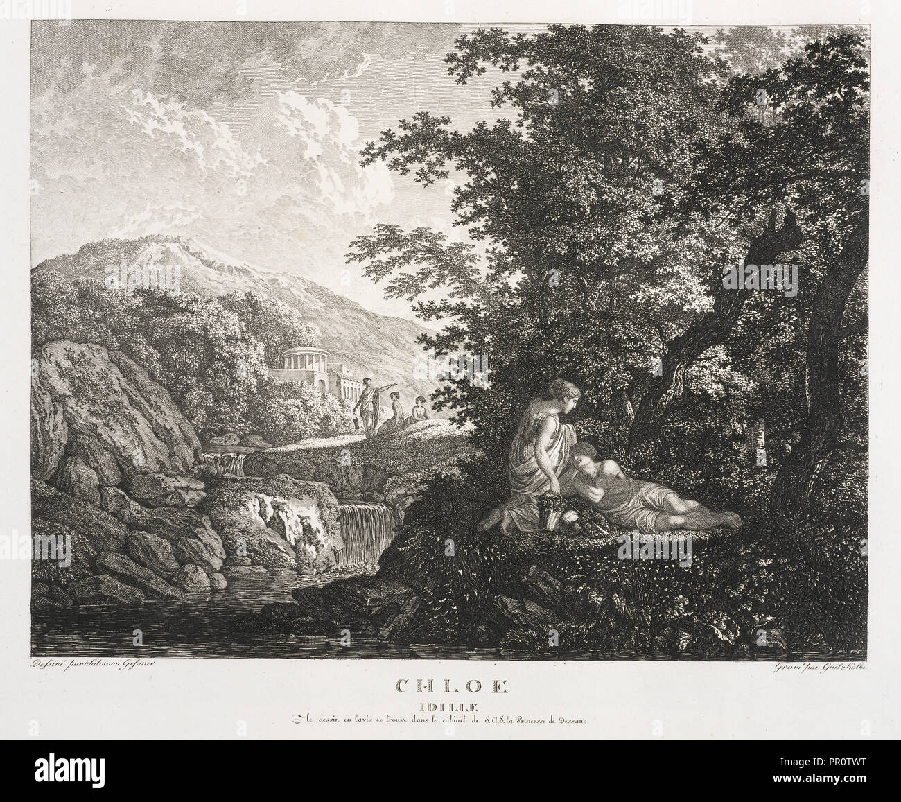 Chloe Idille, Sammlung des tableaux de Gouache et des Dessins de Salomon Gessner, Geßner, Salomon, 1730-1788, Kolbe, Carl Stockfoto