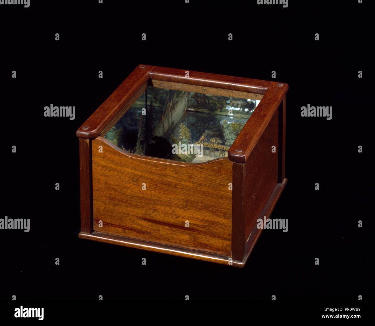 Achtzehnten Jahrhundert optische Box mit Spiegel, Engelbrecht, Martin, 1684-1756, Holz, Metall und Glas, 18. Jahrhundert, das Interieur Stockfoto