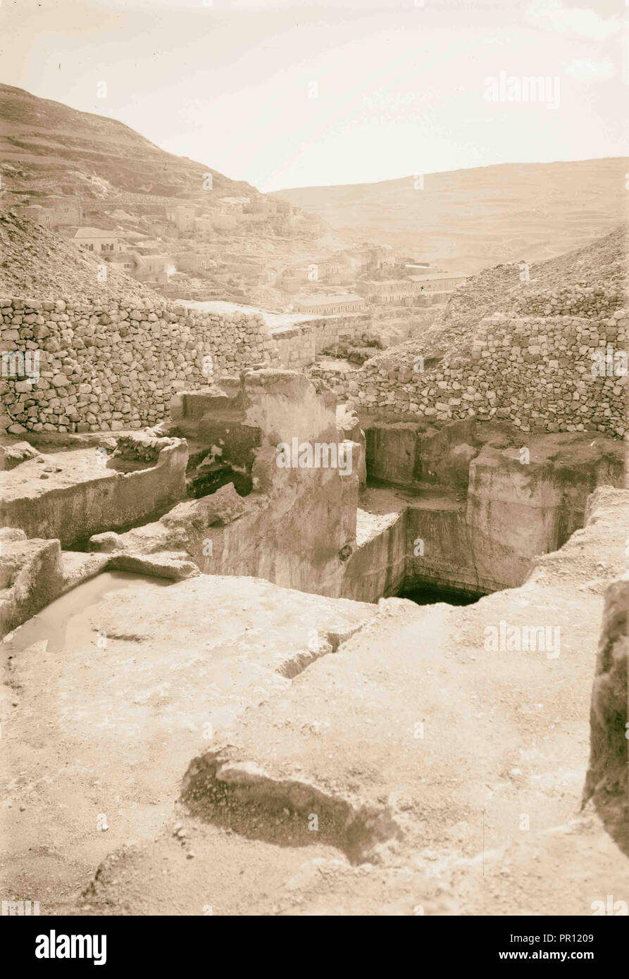 Ausgrabungen am Ophel Rock - Stecklinge. 1900, Jerusalem, Israel Stockfoto