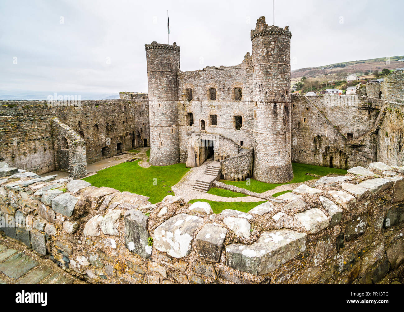 Harlech Castle, Weltkulturerbe der UNESCO, Gwynedd, Wales, Wales, Vereinigtes Königreich, Europa Stockfoto