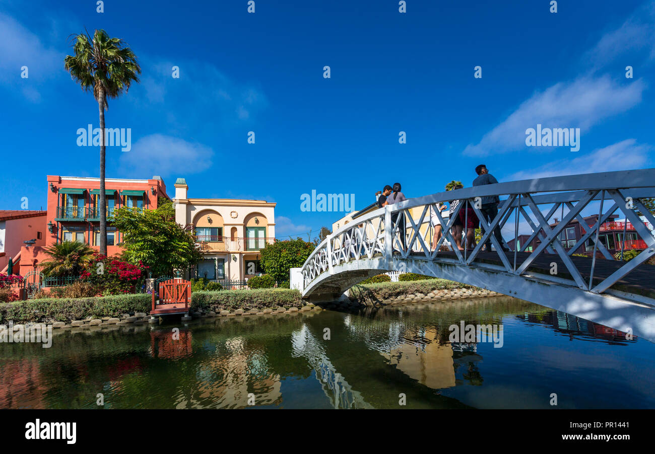 Kanäle von Venedig, Venice Beach, Los Angeles, California, Vereinigte Staaten von Amerika, Nordamerika Stockfoto