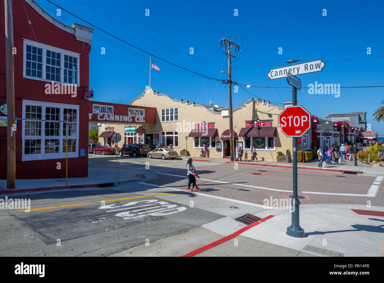 Cannery Row, Monterey Bay, Halbinsel, Monterey, Kalifornien, Vereinigte Staaten von Amerika, Nordamerika Stockfoto