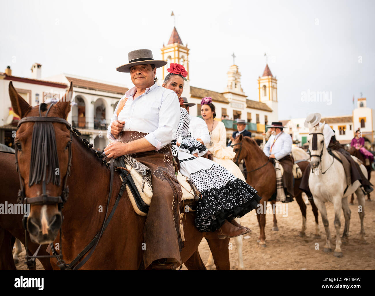Pilgerfahrt von El Rocio, Huelva, Andalusien, Spanien, Europa Stockfoto