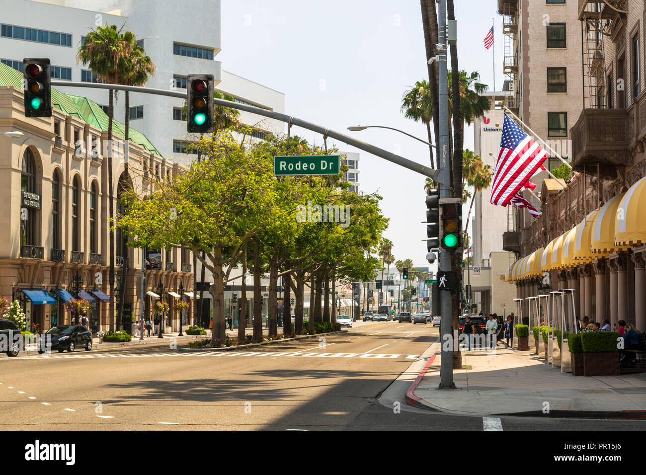 Rodeo Drive, Beverly Hills, Los Angeles, California, Vereinigte Staaten von Amerika, Nordamerika Stockfoto