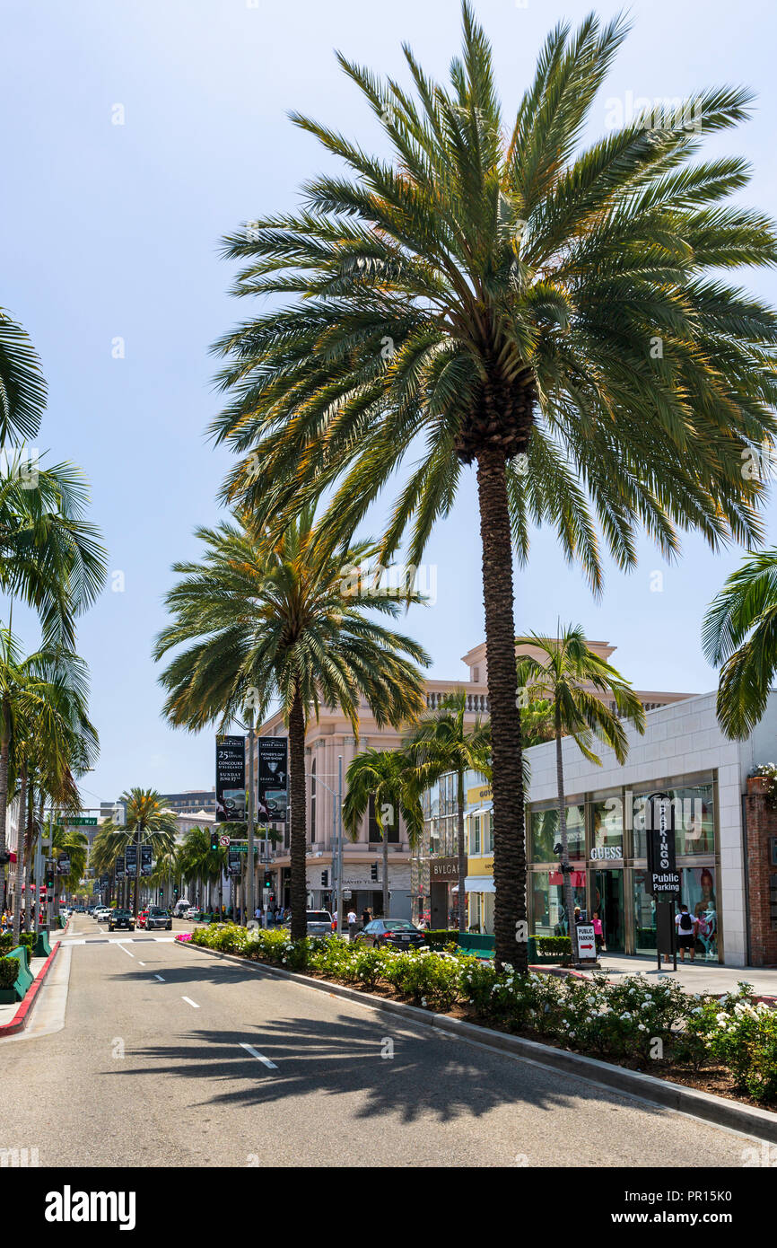 Rodeo Drive, Beverly Hills, Los Angeles, California, Vereinigte Staaten von Amerika, Nordamerika Stockfoto