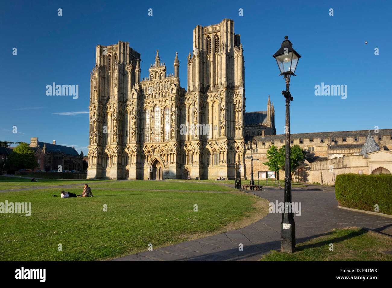 West Front, Wells Cathedral, Wells, Somerset, England, Vereinigtes Königreich, Europa Stockfoto