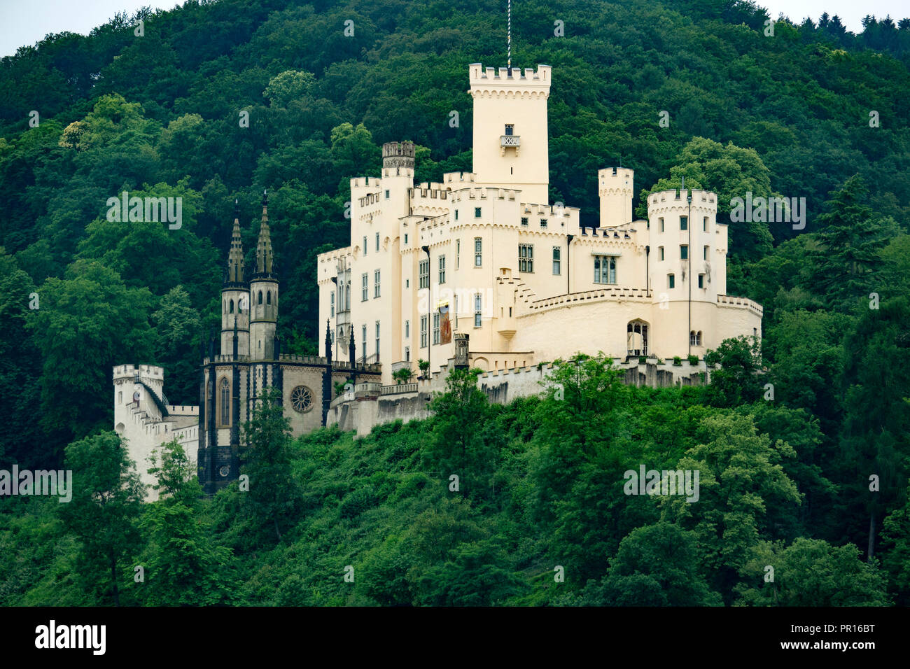 Schloss Stolzenfels bei Koblenz, Rhein, Deutschland, Europa Stockfoto
