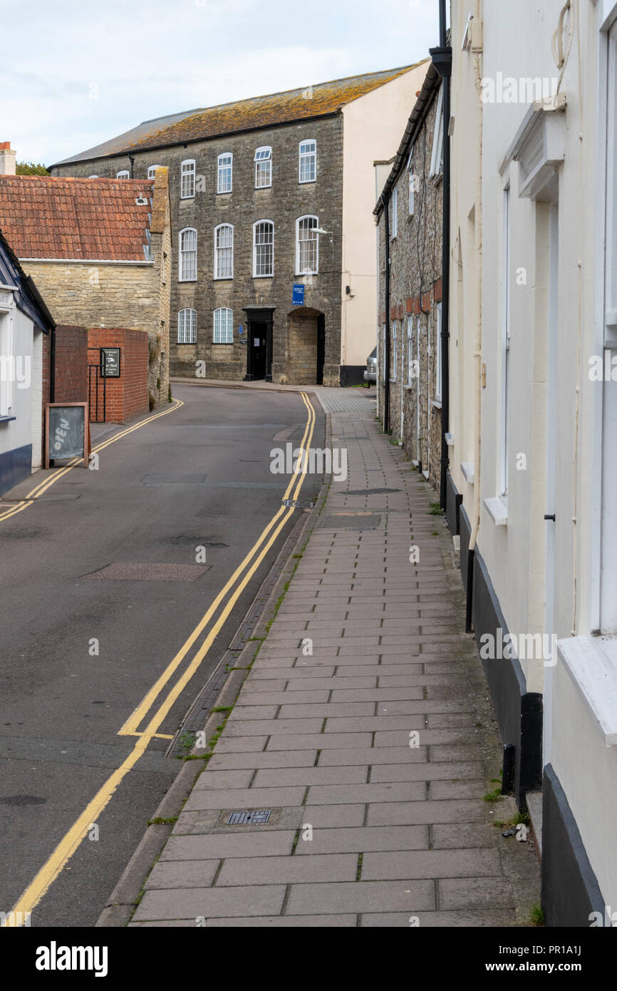 Die Axmnster historisches Gebäude in einer alten Mühle und Teppich Fabrik in Axminster Dorset UK Stockfoto