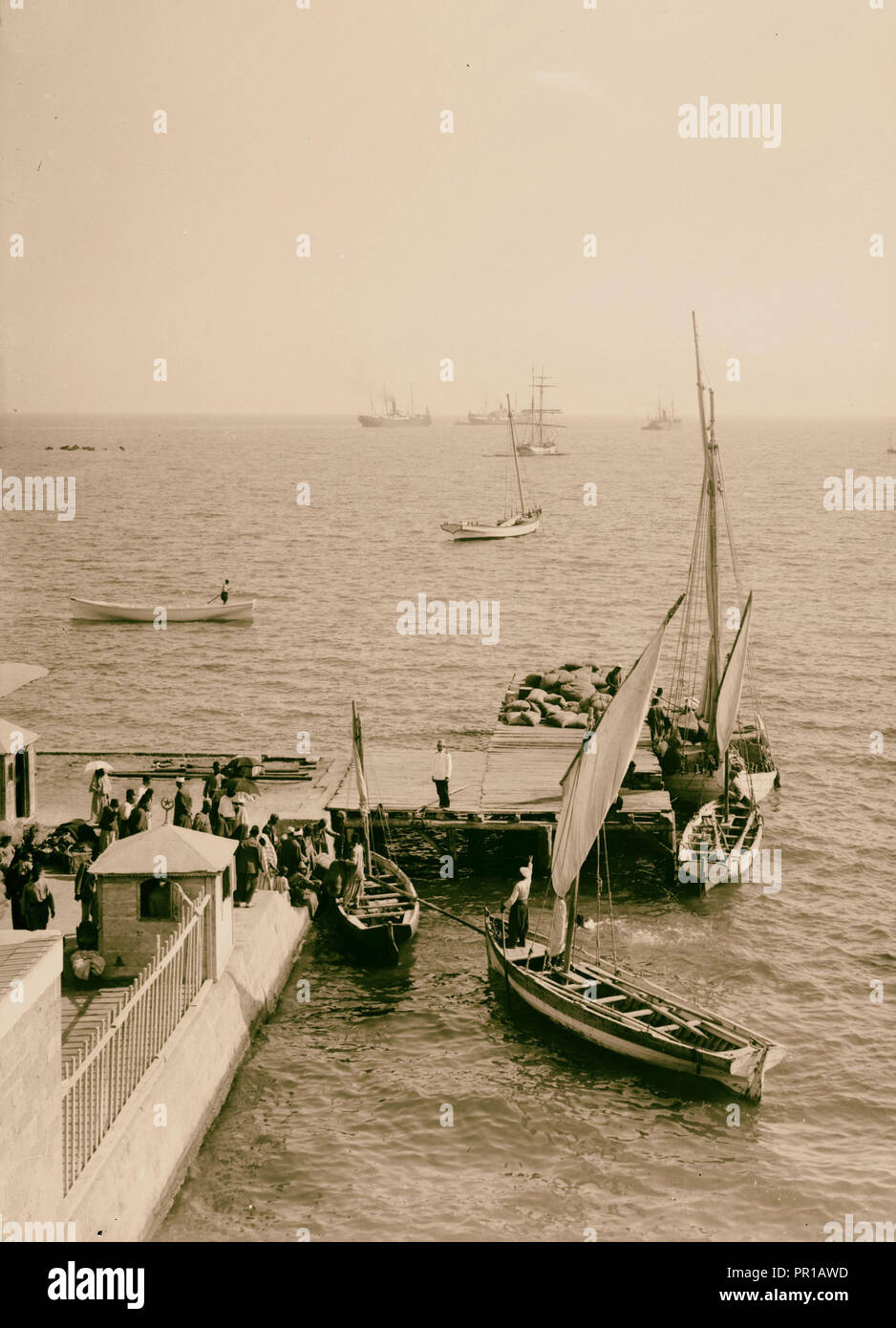 Tripolis. Landeplatz und den Hafen. 1900, Libanon, Tripoli Stockfoto