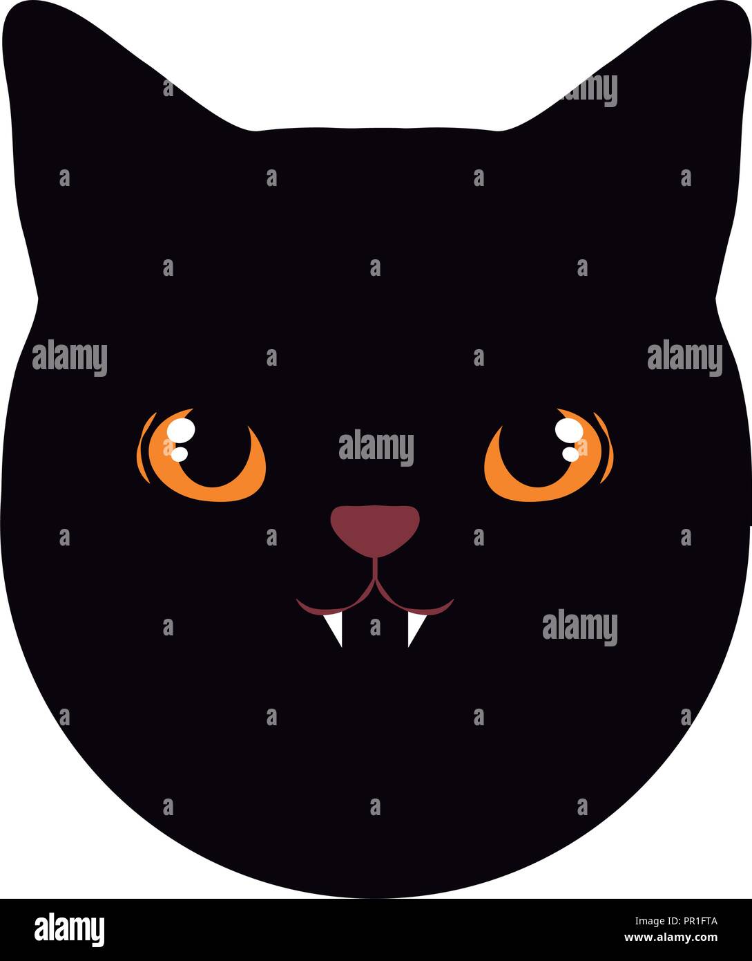 Schwarze Katze Symbol auf weißem Hintergrund, Vector Illustration Stock Vektor