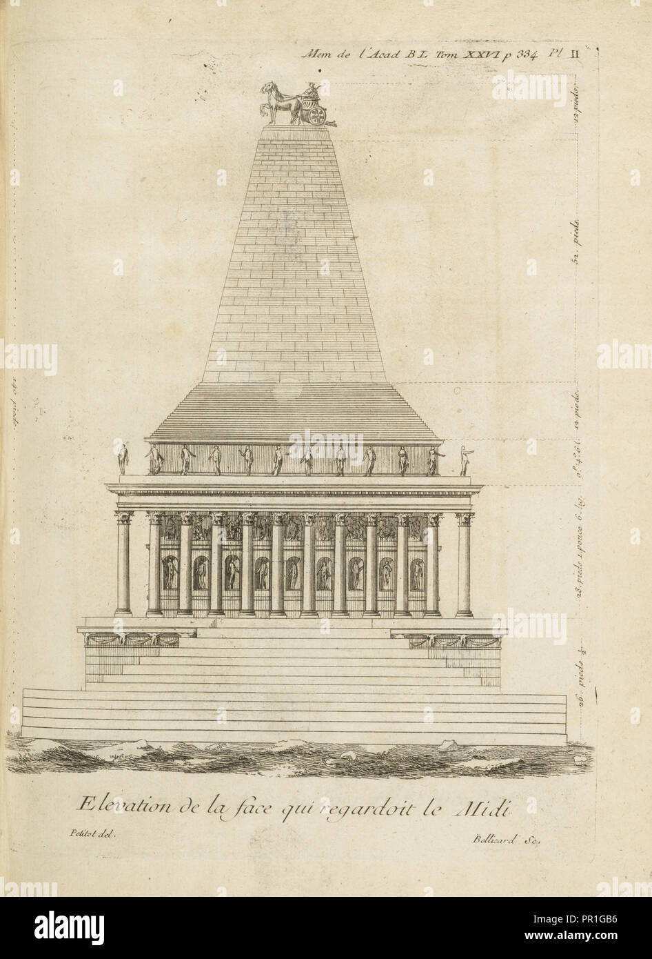 Höhe de la Face qui regardoit Le Midi, Bellicard, Jérôme Charles, 1726-1786, Petitot, E.A., Edmond Alexandre, 1727-1801 Stockfoto