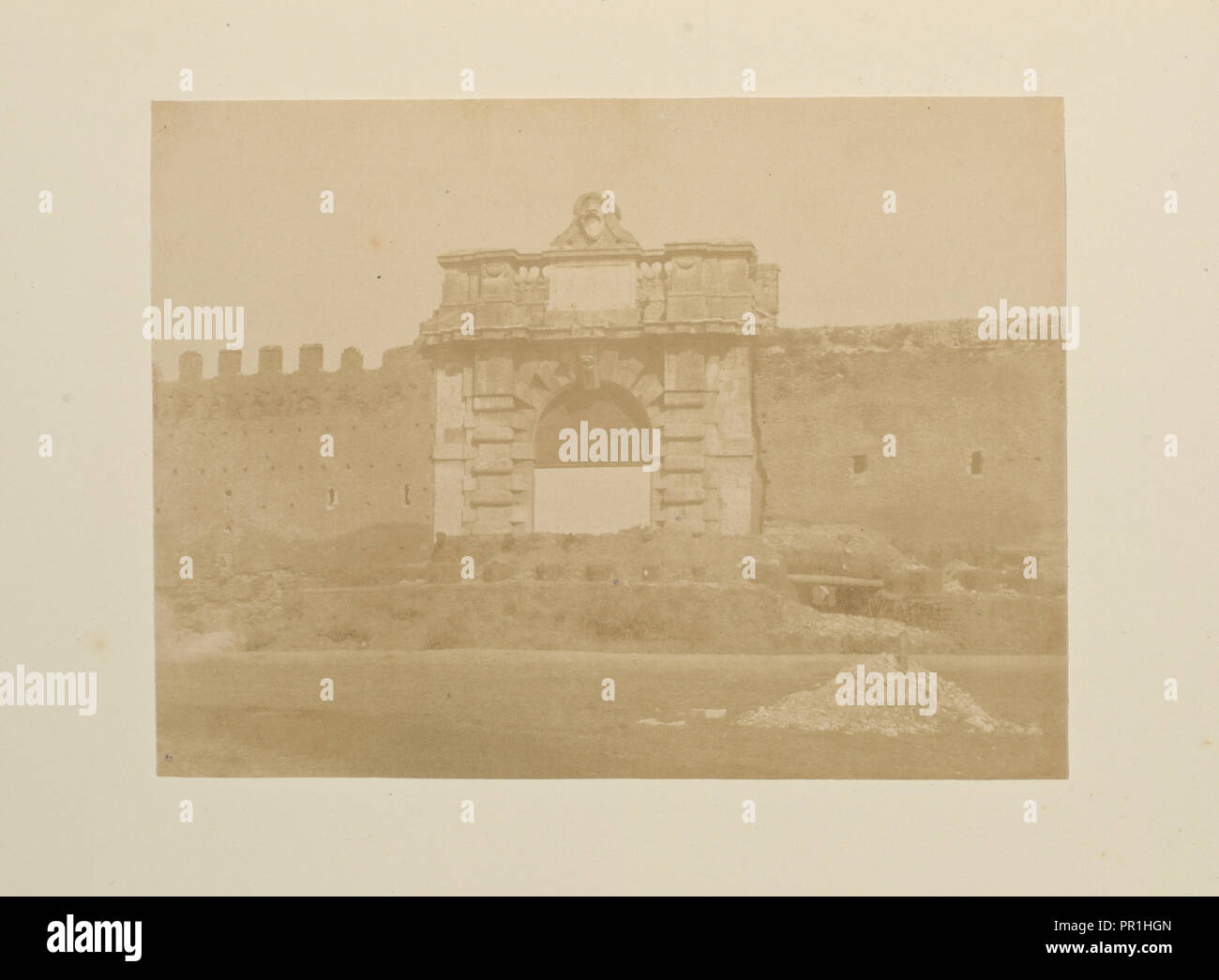 Fortificazioni esterne a Porta S. Giovanni, Fotografi di Roma 1849, Lecchi, Stefano, 19. Jahrhundert, C. 1849, gesalzen Papier gedruckt wird Stockfoto