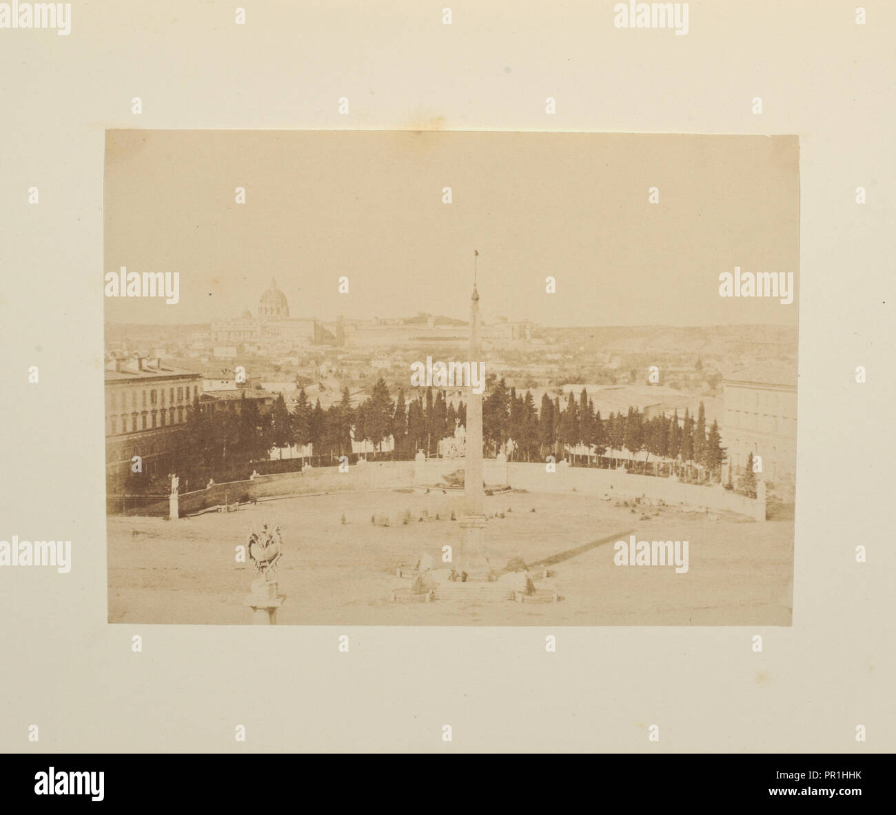 Die Piazza del Popolo, Fotografi di Roma 1849, Lecchi, Stefano, 19. Jahrhundert, C. 1849, gesalzen Papier druckt, 43 x 31 cm Stockfoto