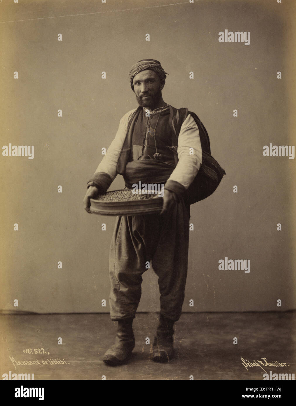 Marchand de leblebi, Orientalist Fotografie, Sebah und Joaillier, Ca. 1870 Stockfoto