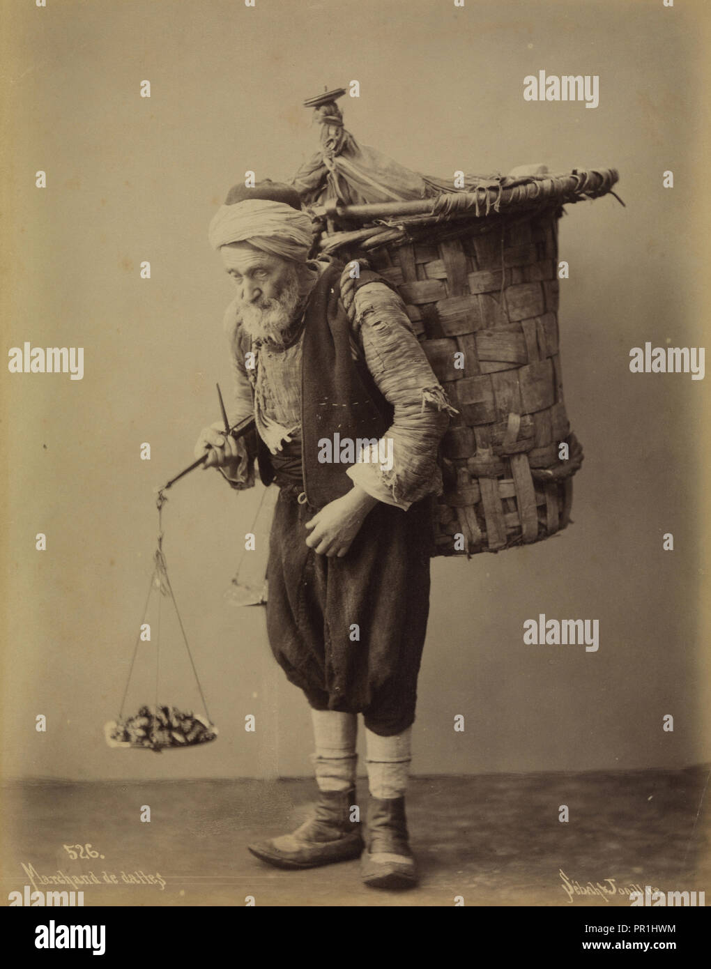 Marchand de dattes, Orientalist Fotografie, Sebah und Joaillier, Ca. 1870 Stockfoto