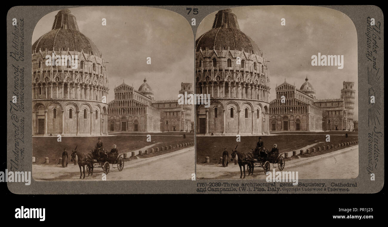 Drei architektonische Kleinode, Stereographische Blick auf Italien, Underwood und Underwood, Underwood, Bert, 1862-1943, Stereograph Stockfoto