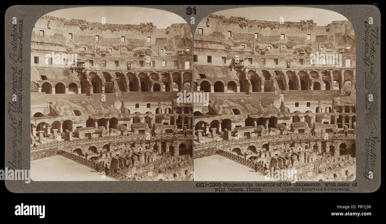 Rom, Kolosseum, Rom, Stereographische Blick auf Italien, Underwood und Underwood, Underwood, Bert, 1862-1943, Stereograph: Gelatine Stockfoto