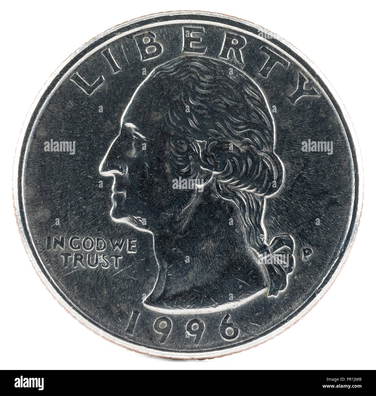 United States Münze. Quartal Dollar 1996 S. Vorderseite. Stockfoto