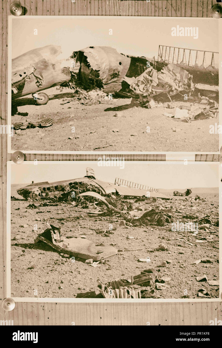 Niederländische Flugzeug Katastrophe. Dez. 1934, Naher Osten Stockfoto